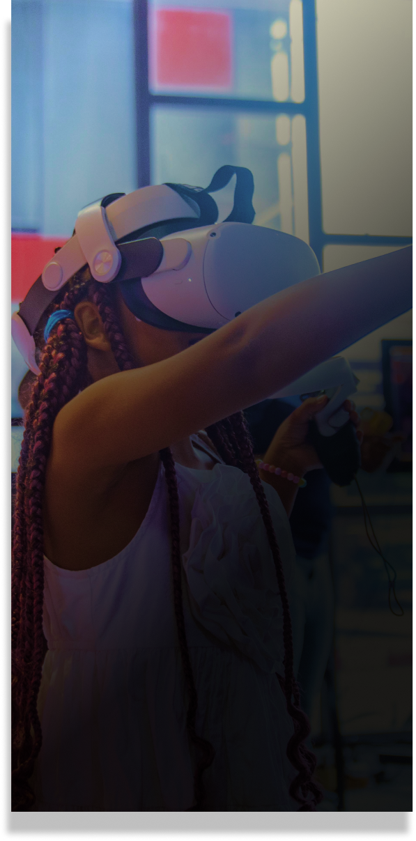 Child using a virtual reality headset